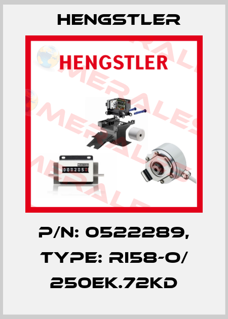 p/n: 0522289, Type: RI58-O/ 250EK.72KD Hengstler