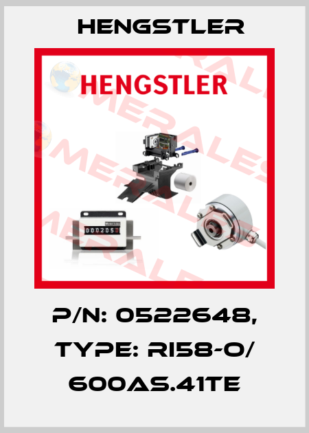 p/n: 0522648, Type: RI58-O/ 600AS.41TE Hengstler