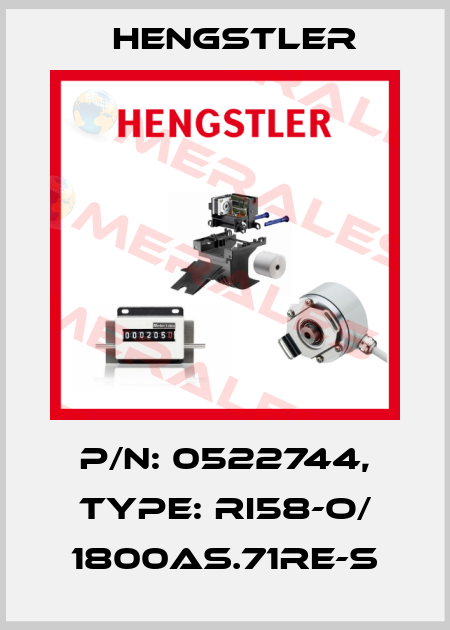 p/n: 0522744, Type: RI58-O/ 1800AS.71RE-S Hengstler