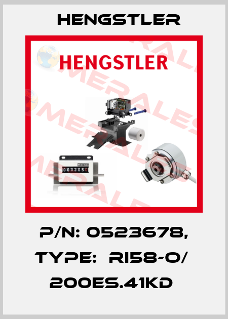 P/N: 0523678, Type:  RI58-O/  200ES.41KD  Hengstler