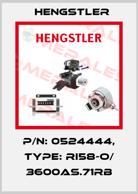 p/n: 0524444, Type: RI58-O/ 3600AS.71RB Hengstler