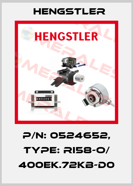 p/n: 0524652, Type: RI58-O/ 400EK.72KB-D0 Hengstler