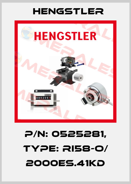 p/n: 0525281, Type: RI58-O/ 2000ES.41KD Hengstler