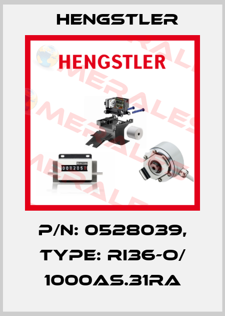 p/n: 0528039, Type: RI36-O/ 1000AS.31RA Hengstler