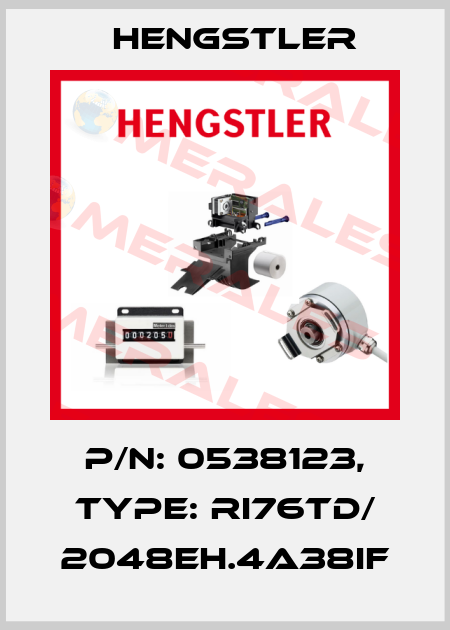 p/n: 0538123, Type: RI76TD/ 2048EH.4A38IF Hengstler