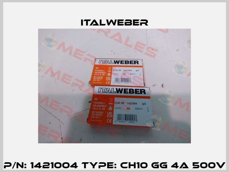 P/N: 1421004 Type: CH10 gG 4A 500V Italweber