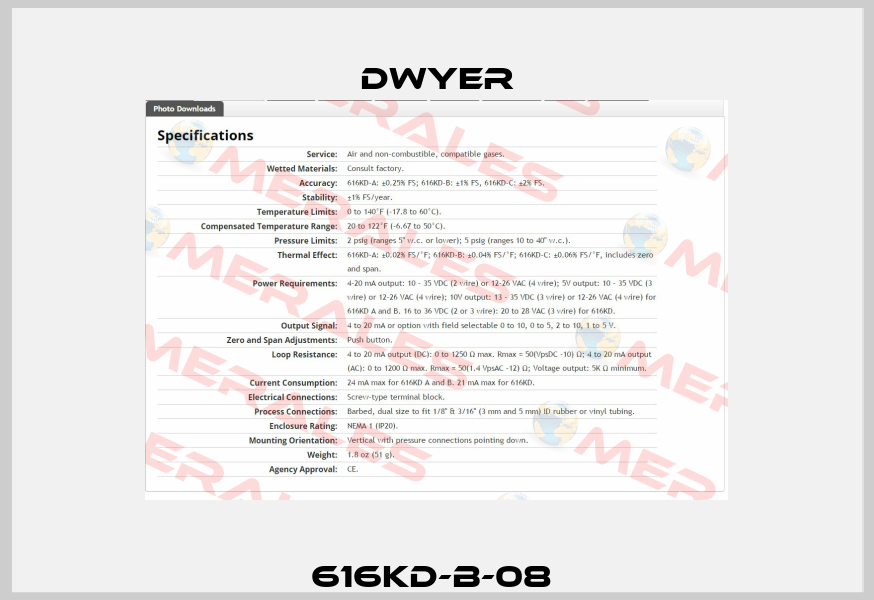 616KD-B-08  Dwyer