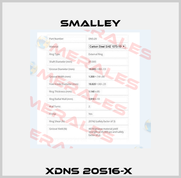 XDNS 20S16-X  SMALLEY