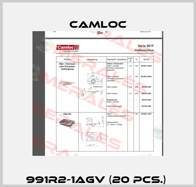 991R2-1AGV (20 pcs.)  Camloc