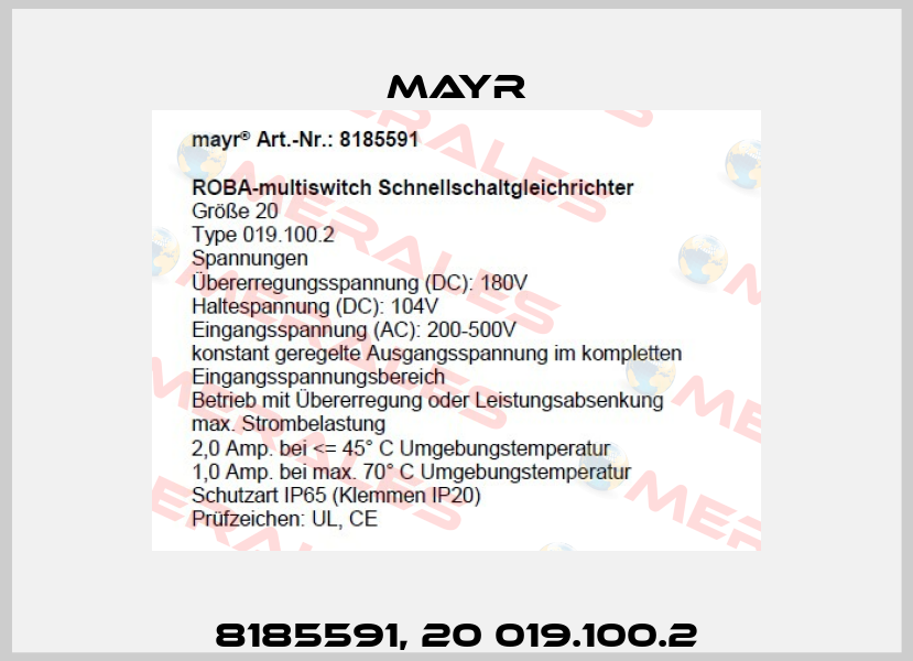 8185591, 20 019.100.2 Mayr