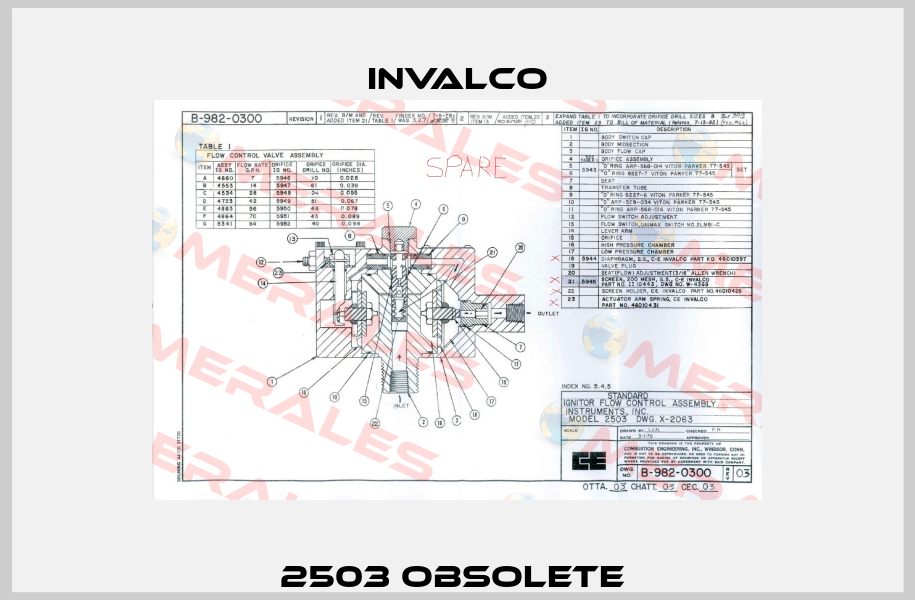 2503 obsolete  Invalco