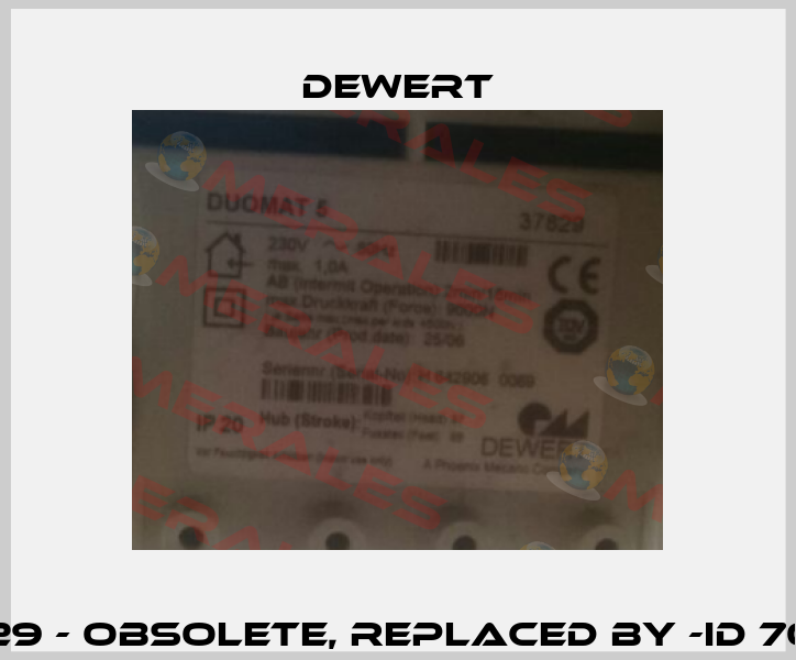 37829 - obsolete, replaced by -ID 70915  DEWERT