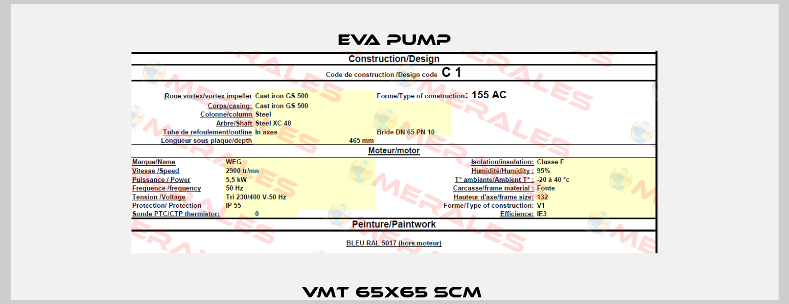 VMT 65x65 SCM  Eva pump