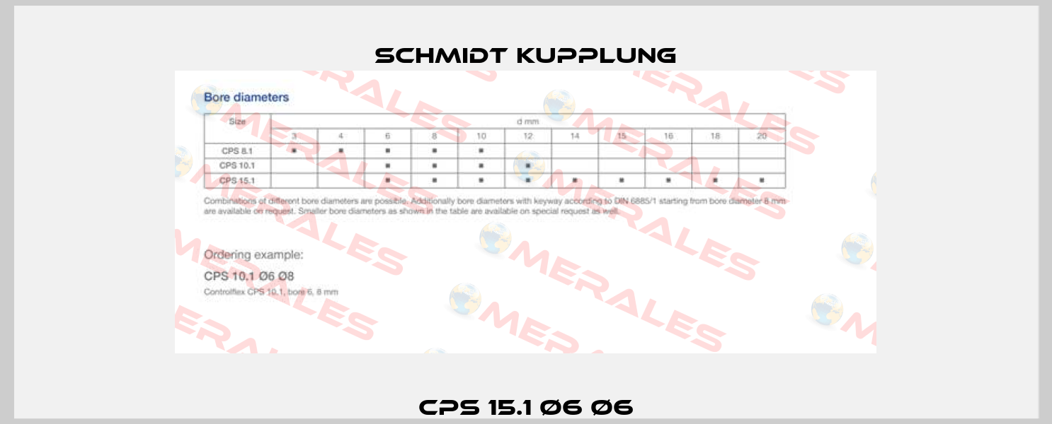 CPS 15.1 Ø6 Ø6 Schmidt Kupplung