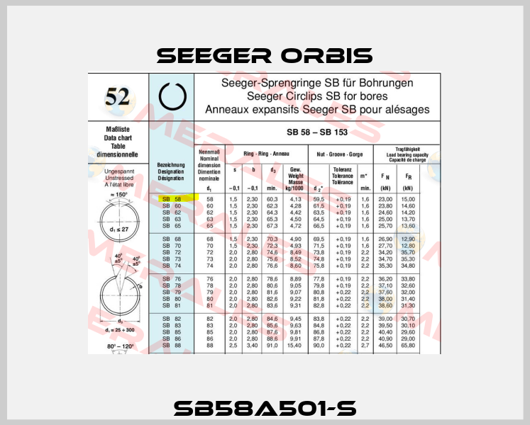 SB58A501-S Seeger Orbis