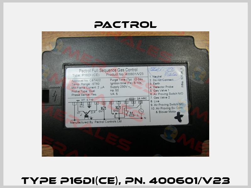 Type P16DI(CE), Pn. 400601/V23 Pactrol