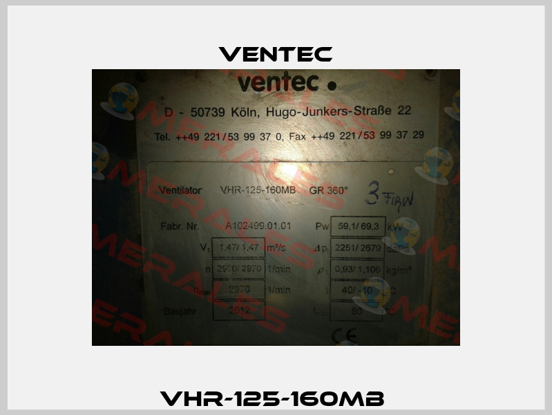 VHR-125-160MB  Ventec