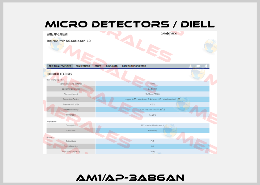 AM1/AP-3A86AN Micro Detectors / Diell