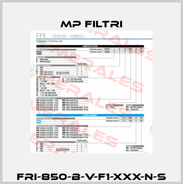 FRI-850-B-V-F1-XXX-N-S MP Filtri