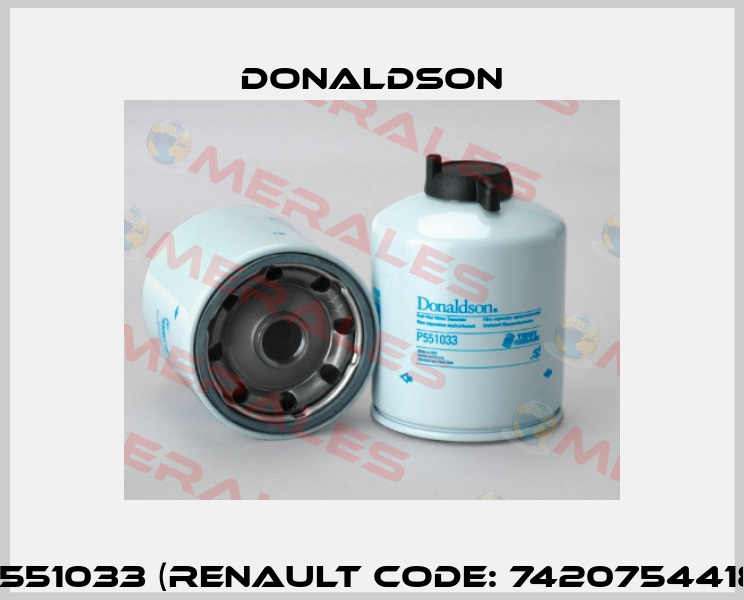 P551033 (Renault code: 7420754418) Donaldson