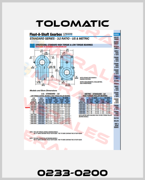 0233-0200 Tolomatic