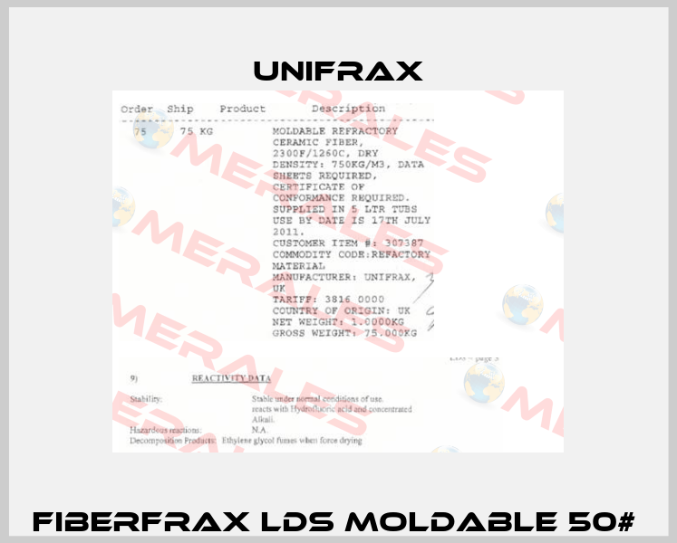 Fiberfrax LDS Moldable 50#  Unifrax